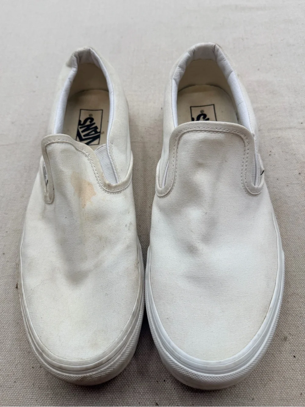 Vans  White Slip-On Sneakers